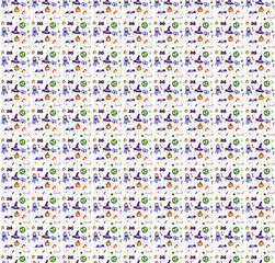 Seamless pattern with Halloween party carnival masks. Color doodle vector illustration.