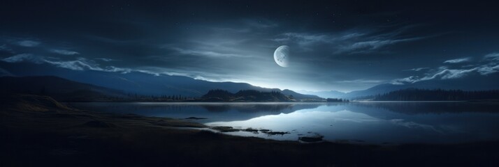 Fototapeta premium Lunar light show: moon eclipse with cloud formations, a scientific celestial display