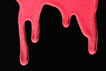 Black and pink abstract background. Colorful ink blots and stains, wallpaper print. Creative backdrop, chaotic paint brushstrokes, pattern for printing on card