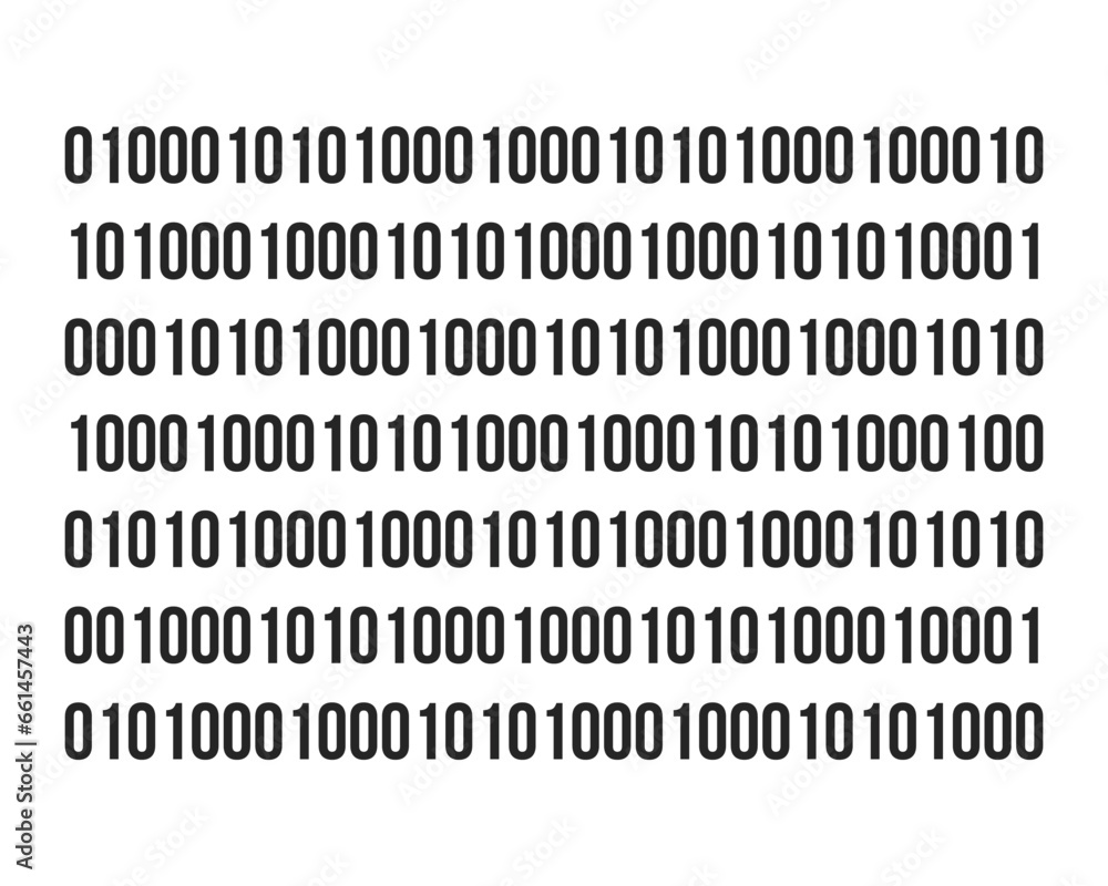 Fototapete binary code flat monochrome isolated vector object. hacking. editable black and white line art drawi