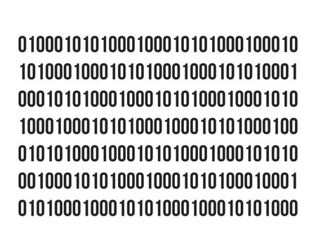 Binary code flat monochrome isolated vector object. Hacking. Editable black and white line art drawing. Simple outline spot illustration for web graphic design