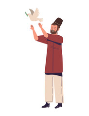 israel jeweish man with peace dove