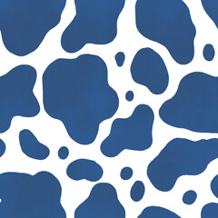 Cow pattern. Seamless pattern with cow spots. Round shape bubbles. Isolated on white background