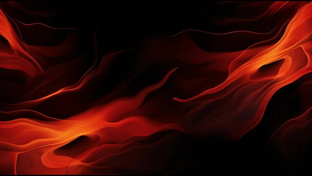 red orange flame digital cg motion background loop isolated on black