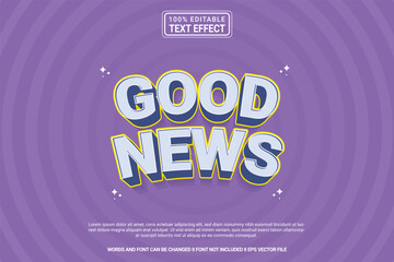 Editable text effect Hood News 3d cartoon template style modren premium vector