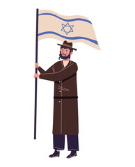 israel man raising the flag
