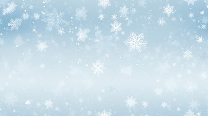 Obraz na płótnie Canvas White snowflakes on a plain white or blue background, highlighting their unique symmetrical patterns. SEAMLESS PATTERN. SEAMLESS WALLPAPER.