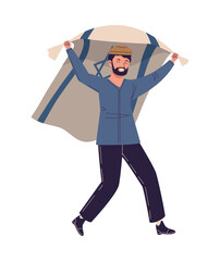 israel man lifting flag