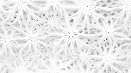White snowflakes on a plain white or blue background, highlighting their unique symmetrical patterns. SEAMLESS PATTERN. SEAMLESS WALLPAPER.