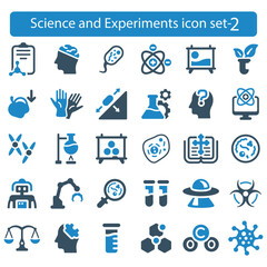 science and Experiments icon set