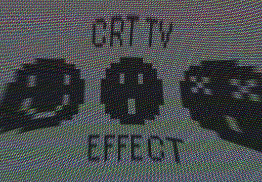 CRT TV Text And Logo Effect Mockup