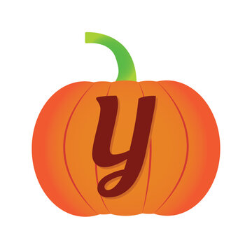 recommend clip art: Halloween pumpkin vector icon. Flat icon design. Alphabets Y halloween pumpkin transparent background.