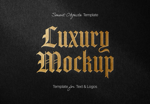 Debossed Realistic Gold And Silver Luxury Text and Logo Effect Mockup