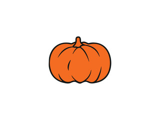 pumpkin flat icon vector , halooween pumpkin	

