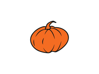 pumpkin flat icon vector , halooween pumpkin	
