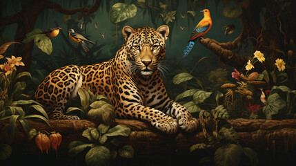 A painting of a leopard
