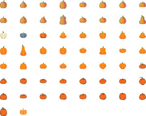pumpkin flat icon set