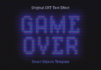 Vintage Monitor CRT Text Effect Mockup