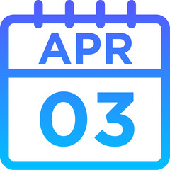 04-April - 03 Line Gradient Icon pictogram symbol visual illustration   