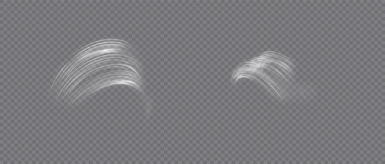 Winter wind air movement effect isolated on transparent background. Realistic vector symbol wind flows. Cold wind blowing on transparent background - obrazy, fototapety, plakaty