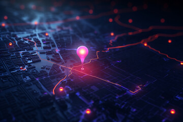 Fototapeta premium flat map pin, network and connection concept