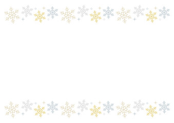 雪の結晶　フレーム  金　銀　上下