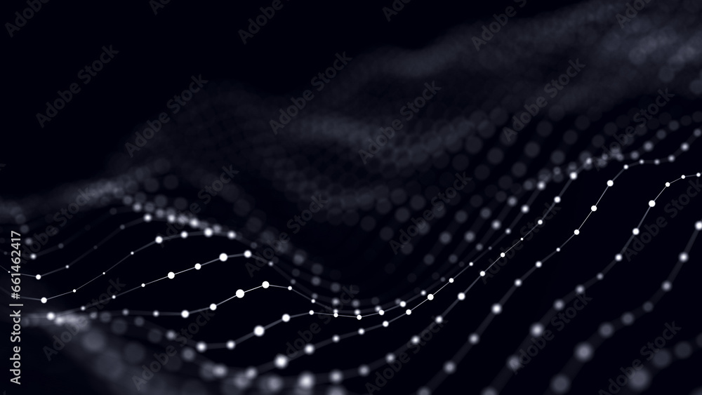 Aufkleber Technological background . Network connection structure. Digital data communication. 3D