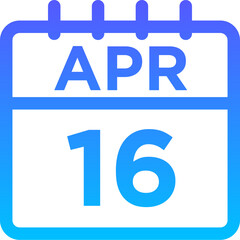 04-April - 16 Line Gradient Icon pictogram symbol visual illustration   