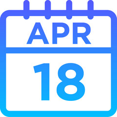 04-April - 18 Line Gradient Icon pictogram symbol visual illustration   