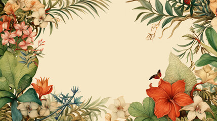 A painting of tropical flowers