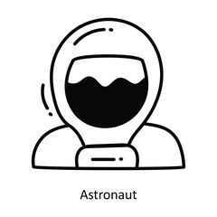 Astronaut doodle Icon Design illustration. Space Symbol on White background EPS 10 File