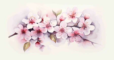 優しい桜　水彩　イラスト