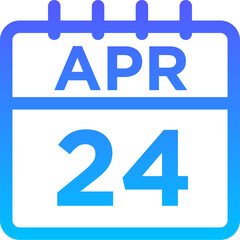 04-April - 24 Line Gradient Icon pictogram symbol visual illustration   