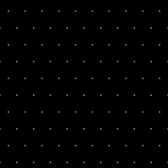 Repeated white rhombuses on black background. Diamonds embroidery wallpaper. Seamless surface pattern design with polygons. Mosaic motif. Digital paper with quadrangles, web designing, textile print.