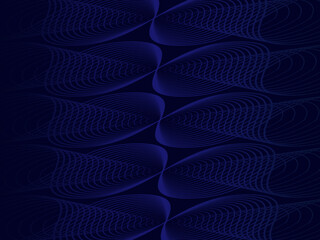 Dark abstract background with shining waves. Shiny moving lines design element. Modern blue purple gradient flowing wave lines. Futuristic technology concept. Vector illustration.