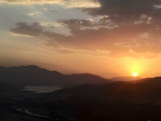 sunset over the mountains