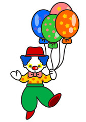 風船を持つピエロ