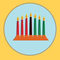 Happy Kwanzaa background with blend of candles