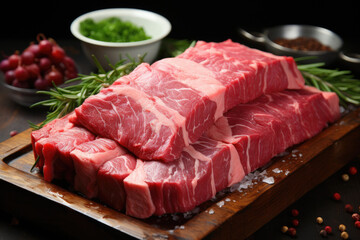 Fototapeta premium raw meat on a cutting board