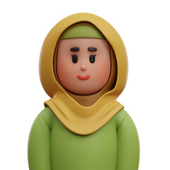 3D Female with Hijab Avatar Character