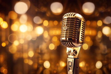 luxury microphone on background