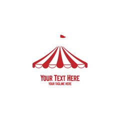 Simple Minimalist Cirque Circus Tent Stripes Logo Design