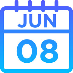 06-June - 08 Line Gradient Icon pictogram symbol visual illustration   