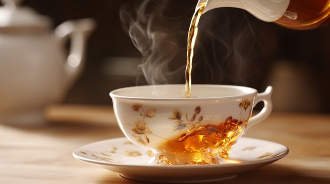 cup of tea with teapot generated by AI
