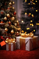 christmas tree and gifts