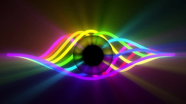 looped animation of the third eye of spectral light waves