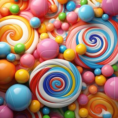 Fototapeta na wymiar colorful candies texture, AI Generated