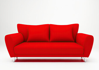 Comfortable red home sofa.
