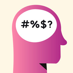 Human head with chaos concept illustration vector 10 eps