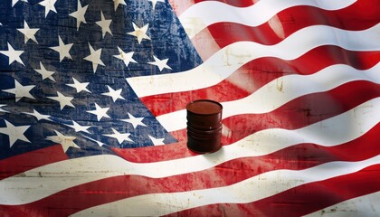 American flag oil barrel shot. - obrazy, fototapety, plakaty